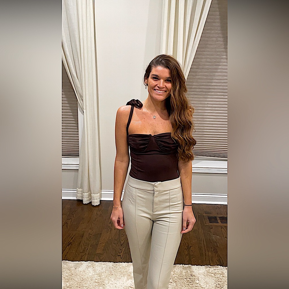 Zara Faux Leather Cropped Flared Pants